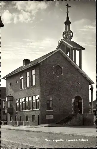 Ak Westkapelle Walcheren Zeeland, Gemeentehuis