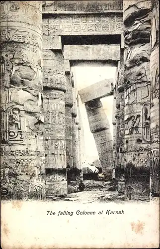 Ak Karnak Ägypten, The falling Colonne