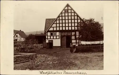 Foto Ak Westfälisches Bauernhaus, Fachwerk