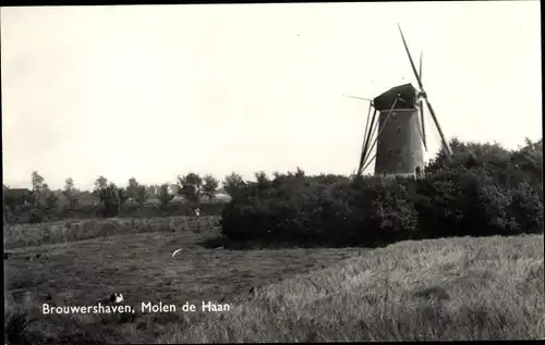 Ak Brouwershaven Zeeland, Molen de Haan