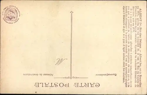 Ak Albert 1er, König von Belgien, Portrait in Uniform