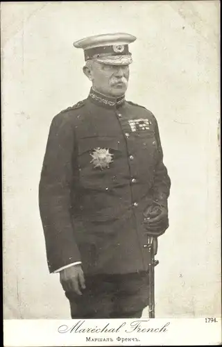 Ak Britischer General John French, Portrait in Uniform, Orden
