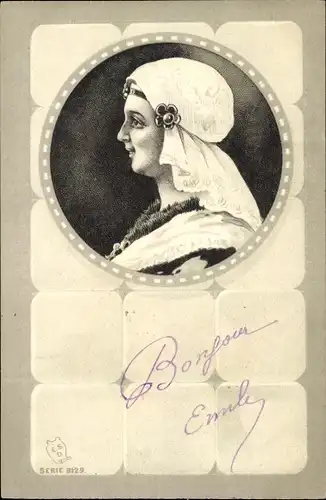 Präge Passepartout Ak Frau in niederländischer Tracht