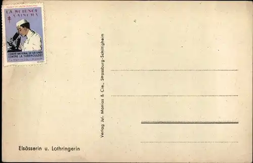 Ak Elsässerin und Lothringerin in Trachten