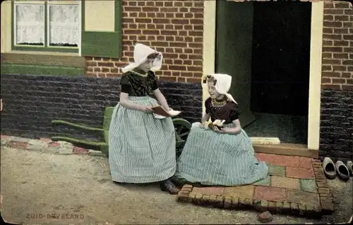 Ak Zuid Beveland Zeeland Niederlande, Kinder in niederländischen Trachten