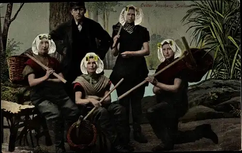 Ak Zeeland, Oester Visscherij, Austernfischer, Trachten