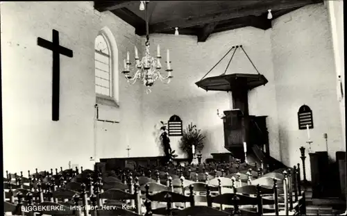 Ak Biggekerke Zeeland Niederlande, Interior Herv. Kerk, Kanzel