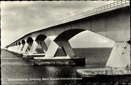 Ak Schouwen Duiveland Zeeland Niederlande, Zeelandbrug Verbinding Noord Beveland-Duiveland