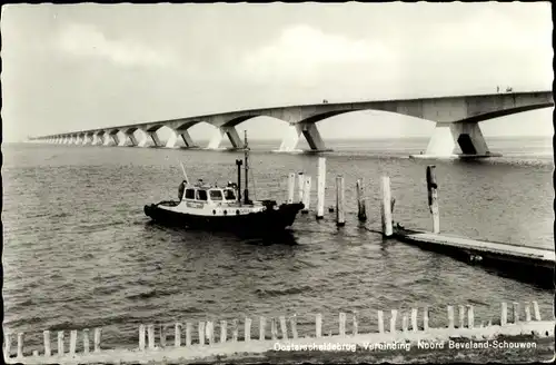 Ak Schouwen Duiveland Zeeland Niederlande, Zeelandbrug Verbinding Noord Beveland-Duiveland