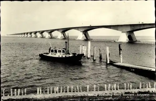 Ak Schouwen Duiveland Zeeland Niederlande, Zeelandbrug Verbinding Noord Beveland-Duiveland