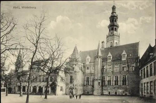 Ak Middelburg Zeeland, Abdij, Abtei, Platz, Kinder, Glockenturm