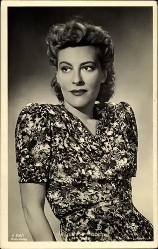 Ak Schauspielerin Marianne Hoppe, Portrait