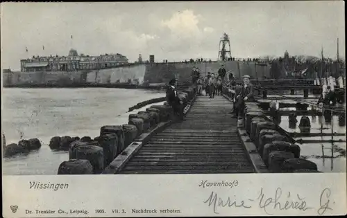 Ak Vlissingen Zeeland Niederlande, Havenhoofd