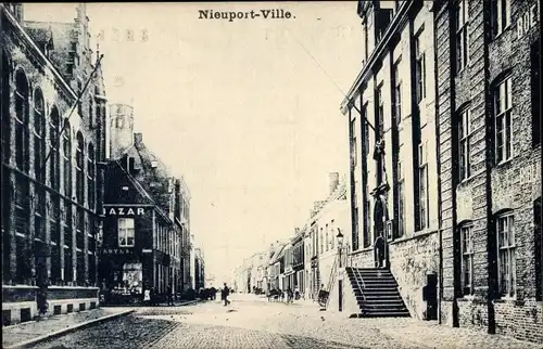 Ak Nieuport Nieuwpoort Westflandern, Ville, Straßenpartie