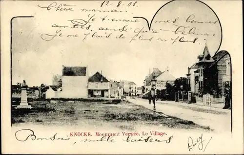 Ak Knokke Heist Westflandern, Monument Verwée, Le Village