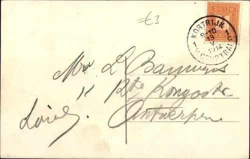 Ak Courtrai Westflandern, vue générale du Marché aux Grains