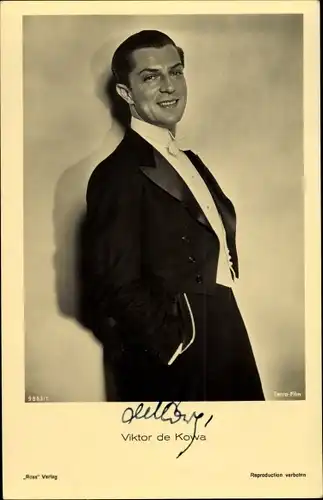 Ak Schauspieler Viktor de Kowa, Portrait, Ross, Autogramm