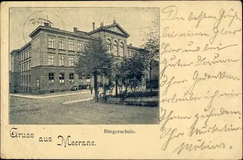 Ak Meerane in Sachsen, Bürgerschule