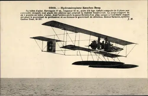 Ak Hydroaeroplane Sanchez Besa, Wasserflugzeug