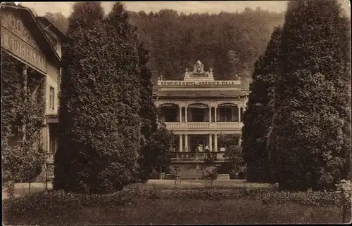 Ak Bad Schandau Sächsische Schweiz, Sendigs-Hotel, Königs-Villa, Pächterin Maria Schubert