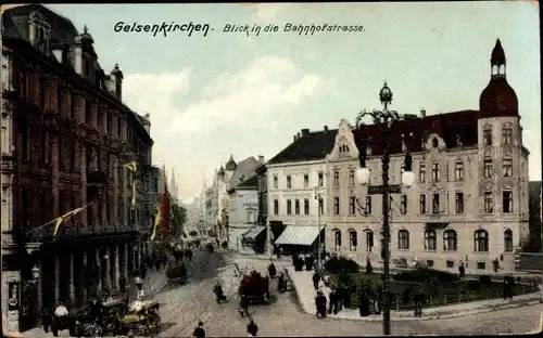 Ak Gelsenkirchen im Ruhrgebiet, Bahnhofstraße