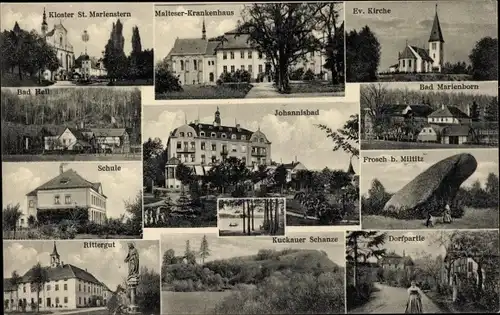 Ak Räckelwitz, Johannisbad, Kloster St. Marienstern, Malteser Krankenhaus, Kirche, Marienborn