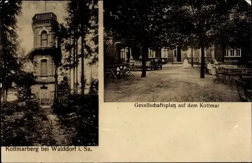 Ak Walddorf Kottmar in der Oberlausitz, Kottmarberg, Gesellschaftsplatz, Aussichtsturm