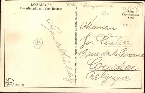 Ak Löbau in Sachsen, Altmarkt mit Rathaus