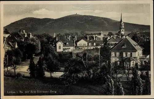 Ak Löbau in der Oberlausitz Sachsen, Teilansicht, Löbauer Berg