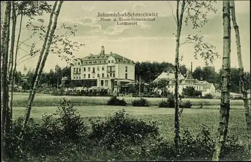 Ak Johannisbad Schmeckwitz Räckelwitz Oberlausitz, Moor- u. Eisen-Schwefelbad, Dr. med. Rachel