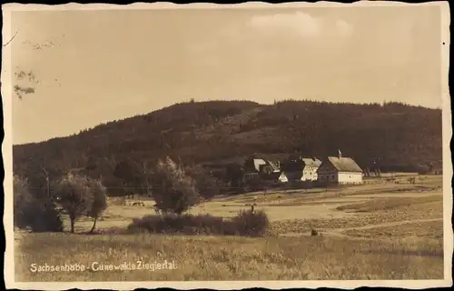 Ak Cunewalde Lausitz, Kurhaus Sachsenhöhe, Zieglertal, mit dem Bieleboh