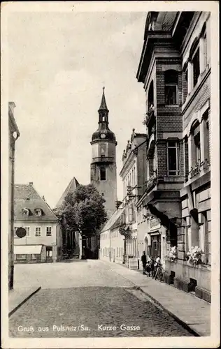 Ak Pulsnitz Sachsen, Kurze Gasse, Kirche