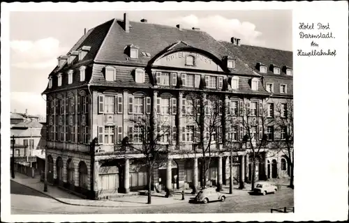 Ak Darmstadt Hessen, Hotel Post am Hauptbahnhof