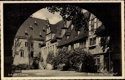 Ak Erbach im Odenwald Hessen, Blick in den Schlosshof