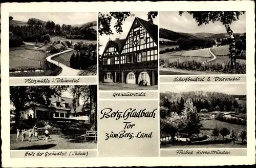 Ak Bergisch Gladbach, Haus der Gesundheit, Freibad Herrenstrunden, Gronauerwald, Plätzmühle