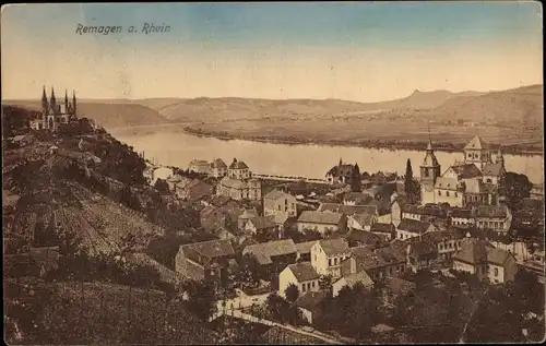 Ak Remagen am Rhein, Ort aus der Vogelschau