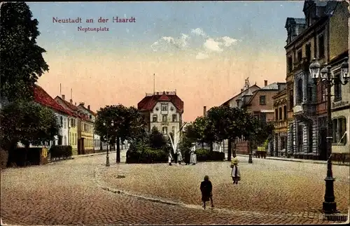 Ak Neustadt an der Haardt Neustadt an der Weinstraße, Neptunplatz