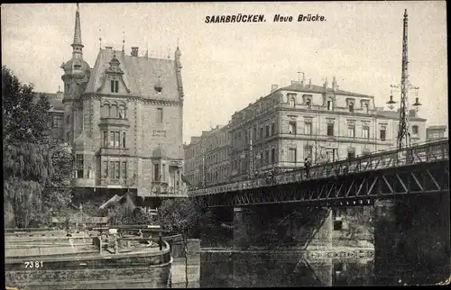 Ak Saarbrücken im Saarland, Neue Brücke