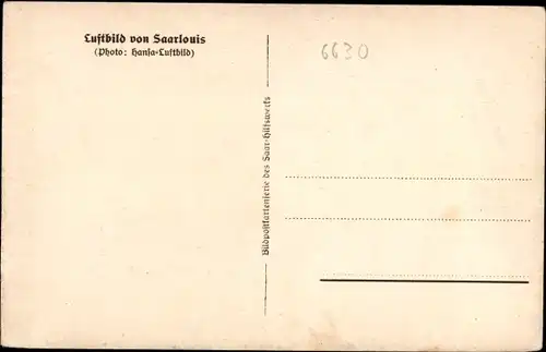 Ak Saarlouis im Saarland, Luftaufnahme