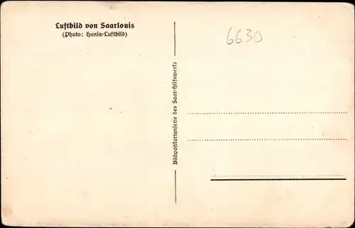 Ak Saarlouis im Saarland, Luftaufnahme