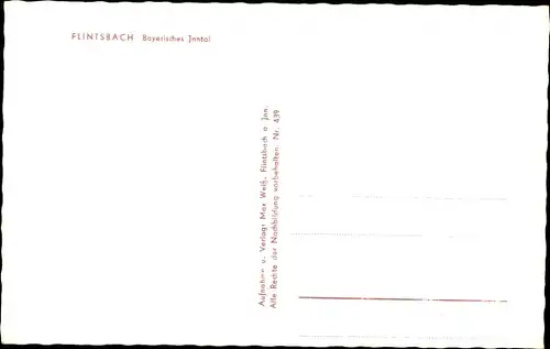 Ak Flintsbach am Inn Oberbayern, Ortsansicht, Ortspanorama, idyllischer Blick auf Gewässer
