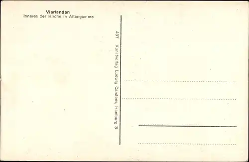 Ak Hamburg Bergedorf Altengamme, Innenansicht der Kirche