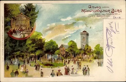 Litho Wilthen in der Oberlausitz, Mönchswalder Berg, Turm