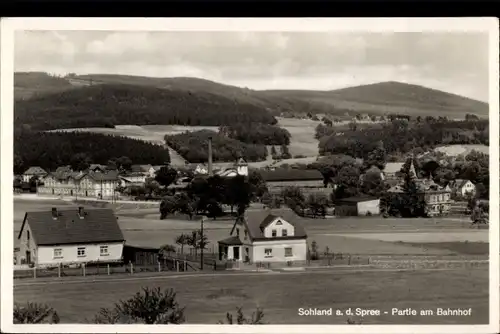 Ak Sohland an der Spree Lausitz, Partie am Bahnhof, Teilansicht