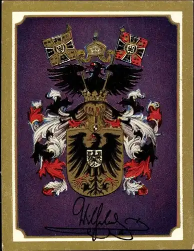 Sammelbild Ruhmreiche deutsche Wappen Bild 45, Wilhelm II., Deutscher Kaiser, König von Preußen