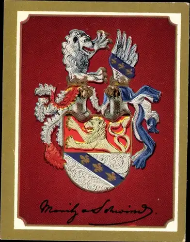 Sammelbild Ruhmreiche deutsche Wappen Bild 212 Moritz Ritter von Schwind, Münchener Maler