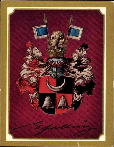 Sammelbild Ruhmreiche deutsche Wappen Bild 191 Friedrich Wilhelm von Schelling, 1775-1854, Philosoph