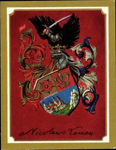 Sammelbild Ruhmreiche deutsche Wappen Bild 178, Lenau, Nikolaus Niembsch Edler v. Strelau, Dichter