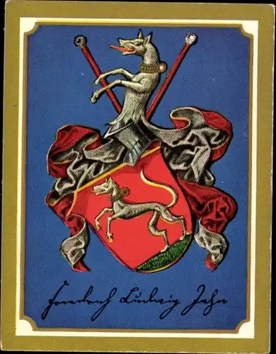 Sammelbild Ruhmreiche deutsche Wappen Bild 21 Friedrich Ludwig Jahn, Turnvater