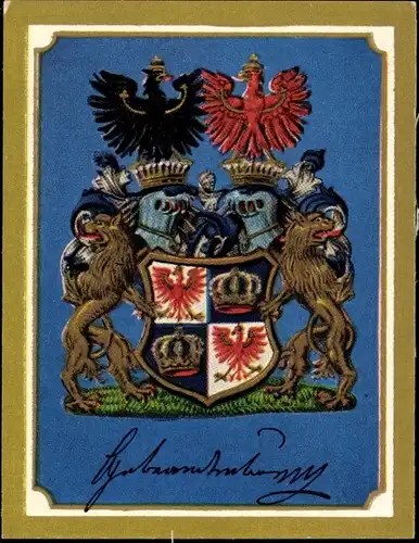 Sammelbild Ruhmreiche deutsche Wappen Bild 33 Friedrich Wilhelm Graf v. Brandenburg